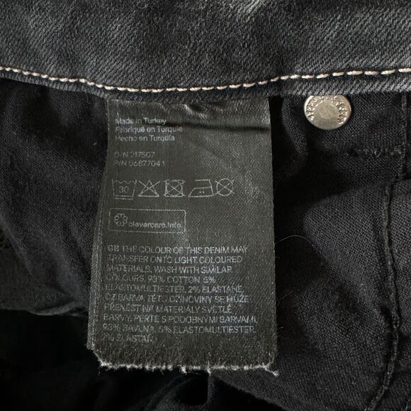 H&M &Denim SZ 25 Super Skinny Ankle Jeans High-Waist Stretch Black Wash Womens - Picture 9 of 9